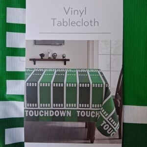 Green Touchdown Vinyl Tablecloth